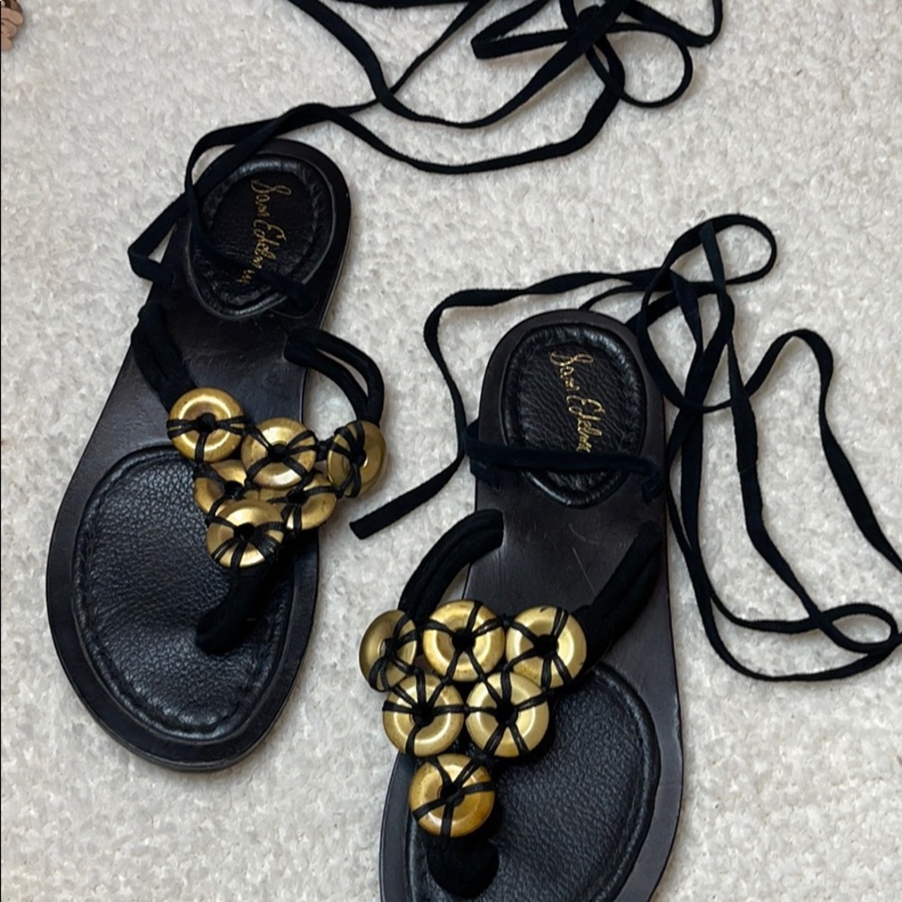 Sam Edelman Leather Black lace up sandals